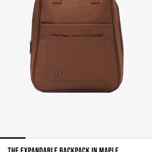 BEIS Brown Backpack Minimalist Design Everyday Use